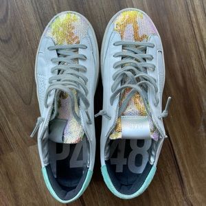 LIKE NEW P448 Glitter Camo Tongue Sneaker